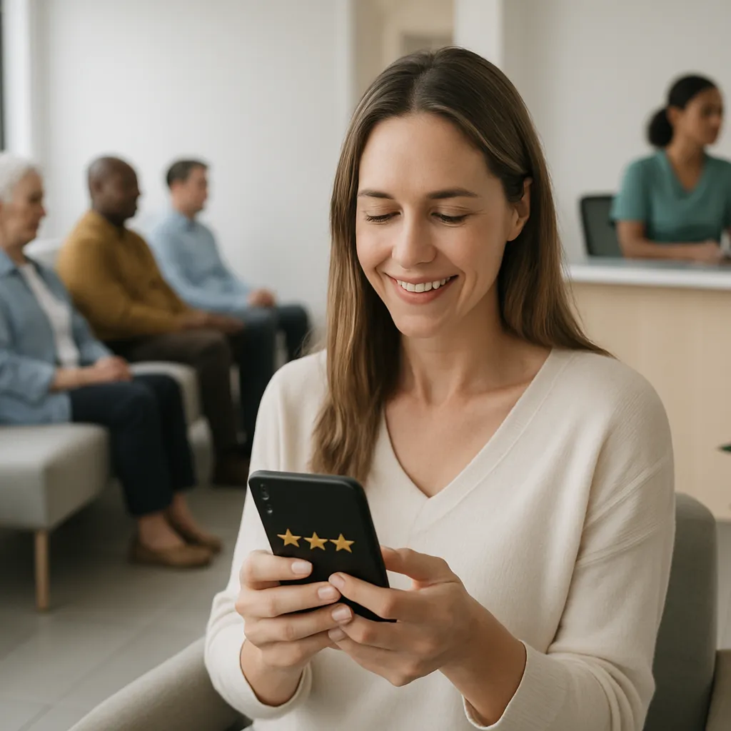 Practice owner reviewing bad Google reviews on a laptop and planning a response strategy.