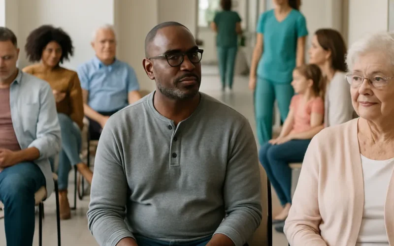 Medical office manager reviewing why new patient ads fail on a laptop dashboard.