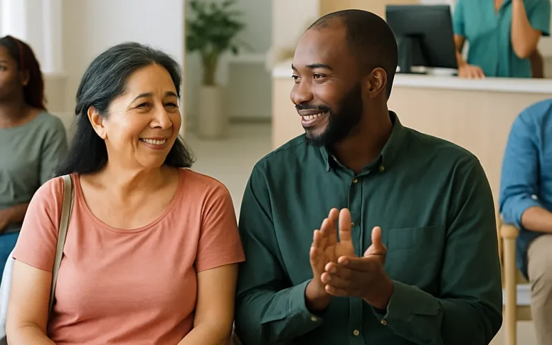 Bilingual receptionist helping Spanish-speaking patients book appointments through Voice AI