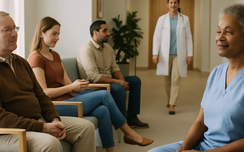 Pain management marketing strategy session for an interventional pain clinic.