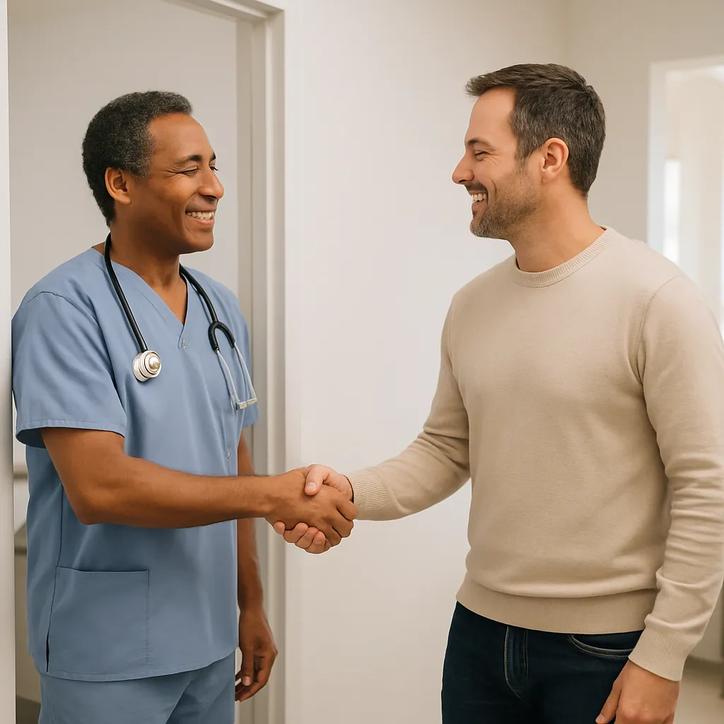 Patient on mobile phone frustrated by autoplay videos on a medical practice website
