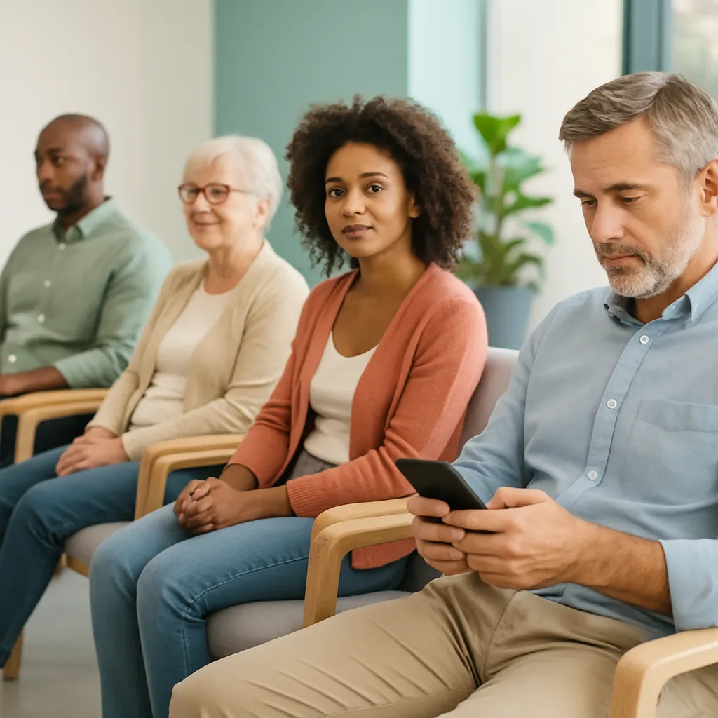 Doctor reviewing a schedule crowded with free consultations and no-show appointments.