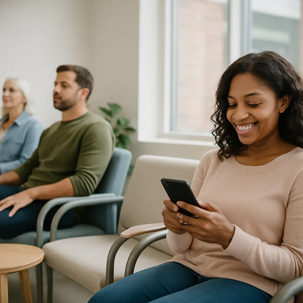 Patient comparing doctors by reading Healthgrades reviews on a laptop screen