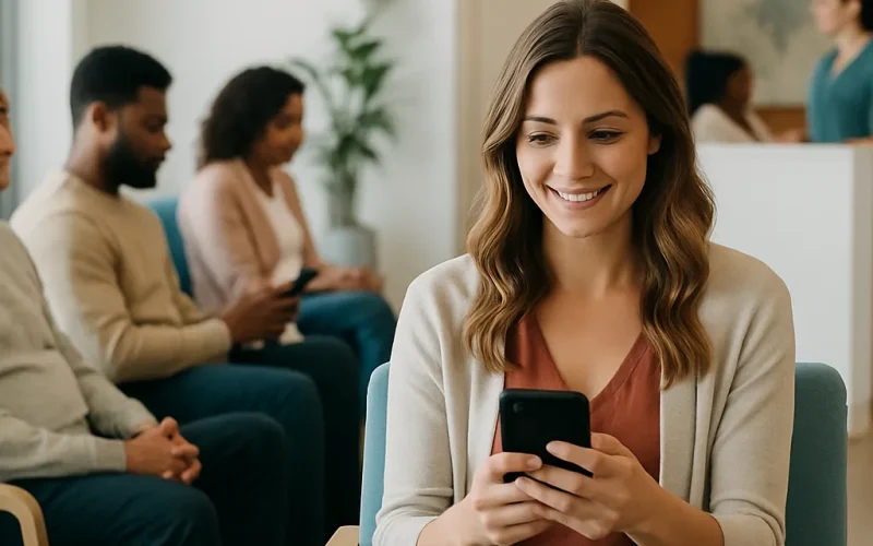 Doctor reading one-star reviews on a tablet while planning a thoughtful response.